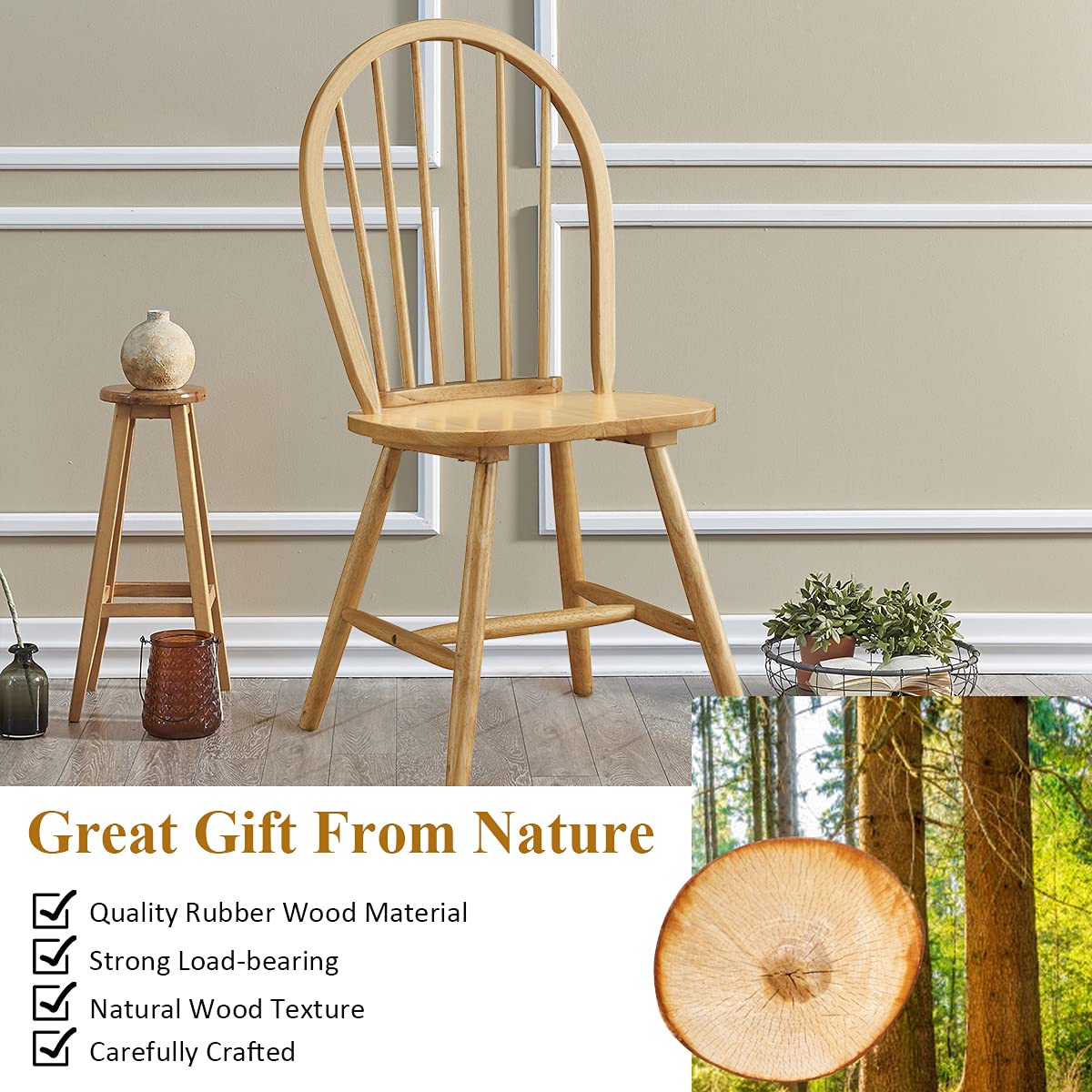 ダイニングチェア MID Windsor chair Amazon.com - COSTWAY Windsor Dining Chairs Set of 4, Mid-Century